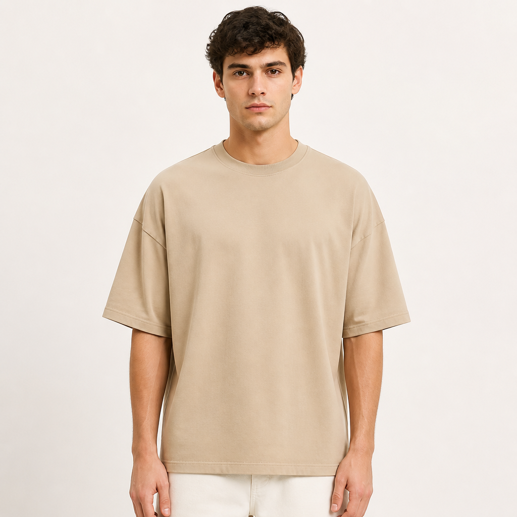 Men's Sand Beige Oversized T-Shirt — Sand Beige