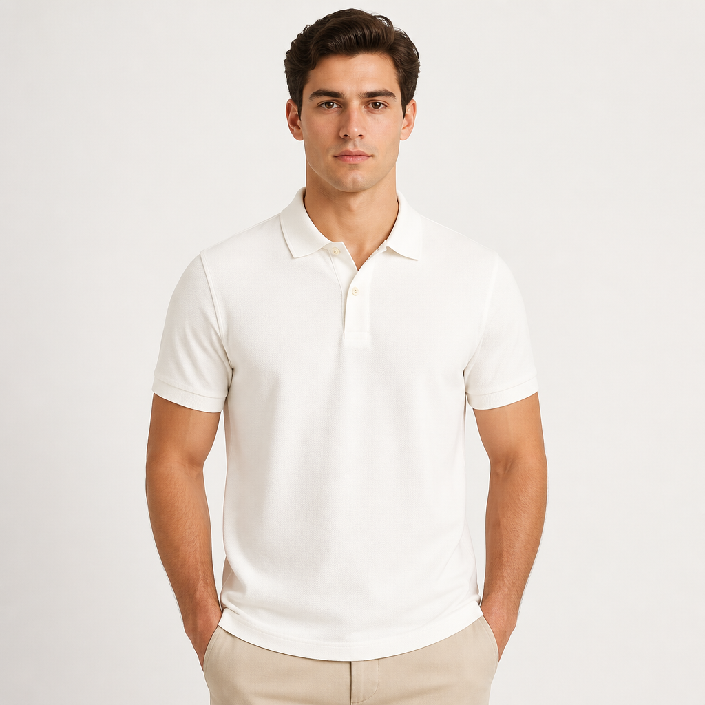 Men's Ivory White Polo T-Shirt — Ivory White
